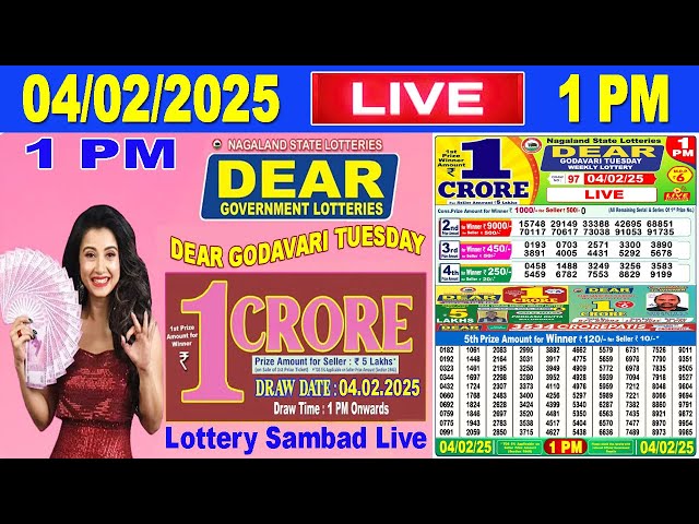 Nagaland Lottery Sambad Live 1pm 04.02.2025 | Lottery Live