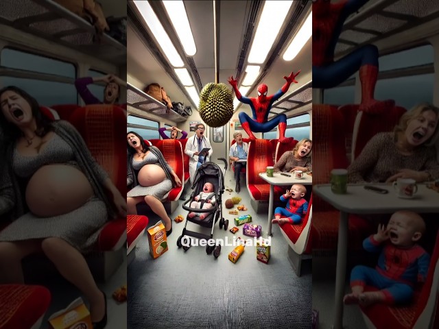 🥳Train of Chaos: A Surreal Comedy Unfolds #spiderman #avengers #marvel #shorts #dc #dccomics #funny