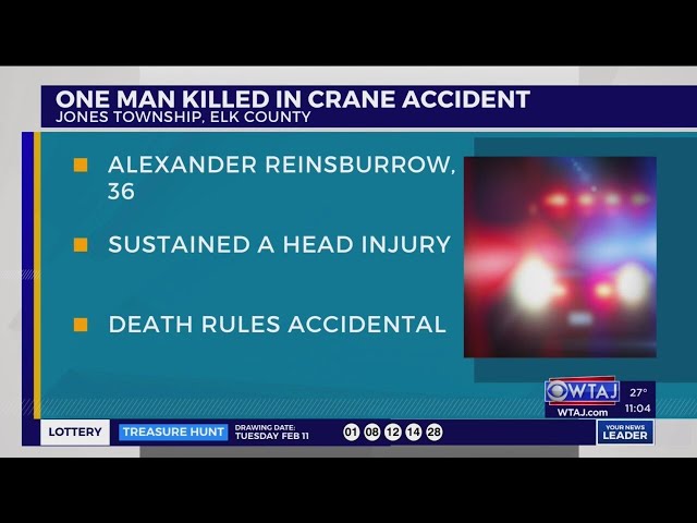 Man killed in crane accident in Elk County, coroner says