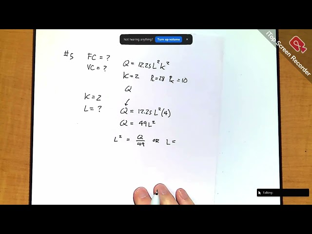 HW5 | Question 5 | Production Function Problems | Advanced Micro Economics