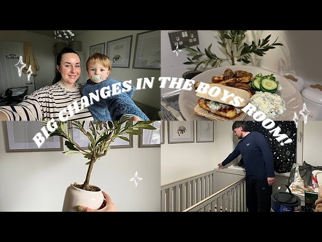 CHANGES IN THE BOYS ROOM - The paint, accessories & the cot is down | mum of 2 vlogs