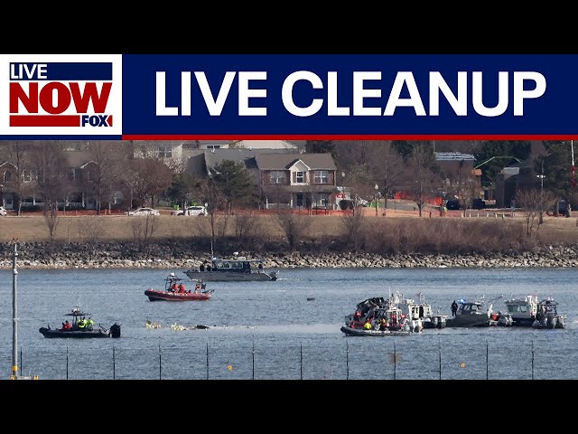 WATCH: Crane recovering military helicopter in DC plane crash, Potomac river