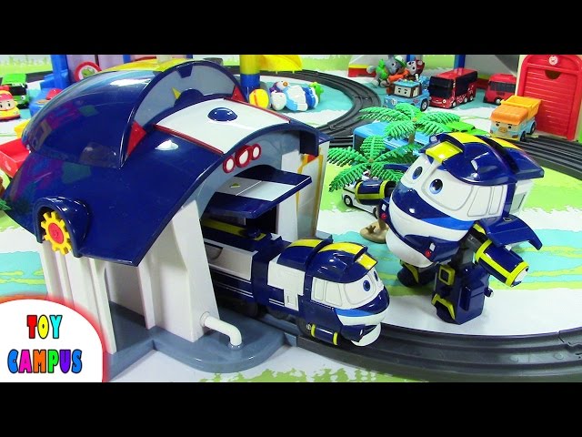 Kay Train Rail with Robot Train Adventure | 로봇트레인 케이 하우스 레일 세트 | Tayo Paw Patrol Dinosaur| ToyCampus