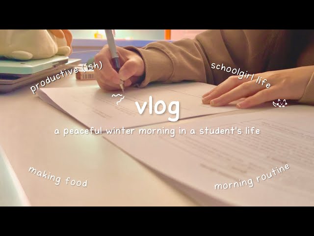 cozy 6 AM vlog of a Chinese student | productive-ish winter mornings, food, studying, daily routine