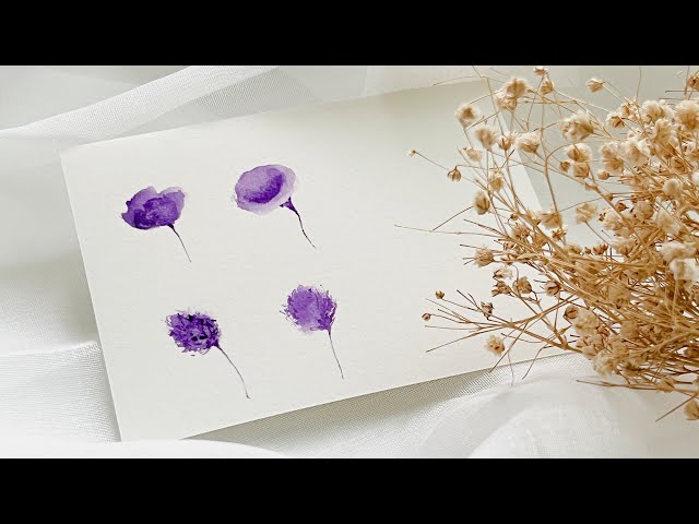 Learn FOUR Watercolour Florals in ONE MINUTE! | Painting Techniques