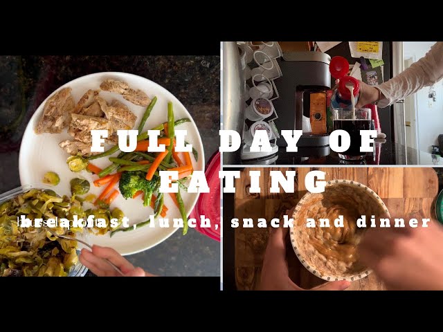 FULL DAY OF EATING : healthy meals, cook with me, back and bis workout and more