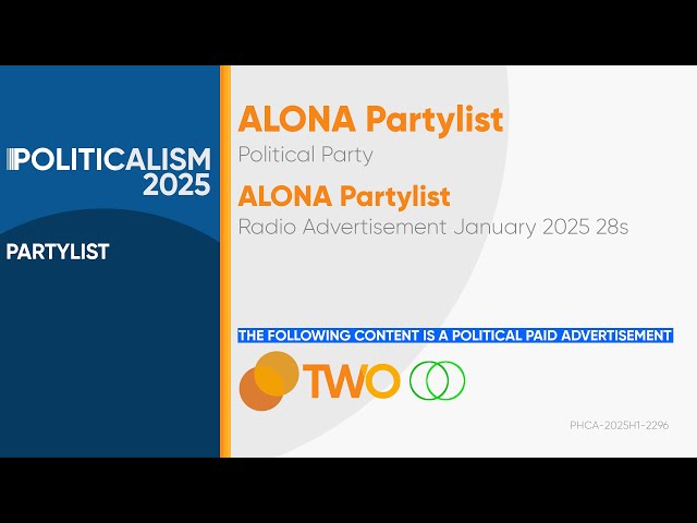 ALONA Partylist Radio Ad January 2025 28s [ST]