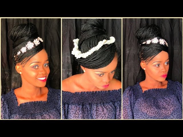 3 wedding updo styles (Box Braids) - Quick, Easy & Trendy!