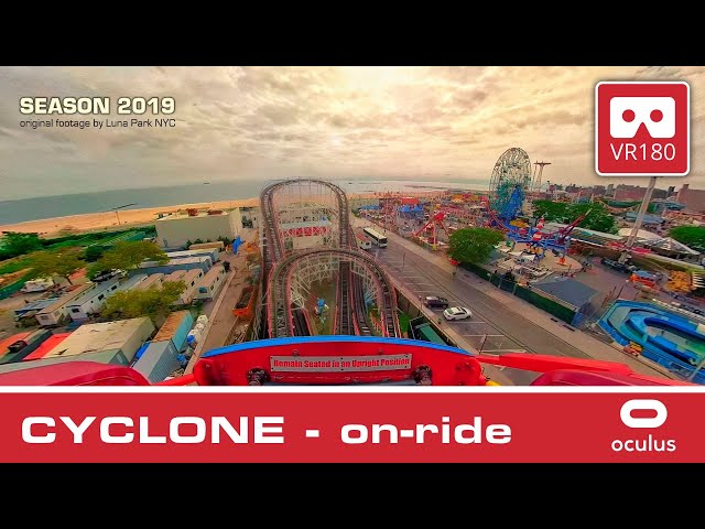 VR Roller Coaster CYCLONE VR180 3D | onride POV Luna Park New York #oculus