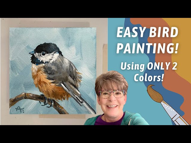 HOW TO Paint an EASY Bird! Simple Acrylic Painting! By: Annie Troe