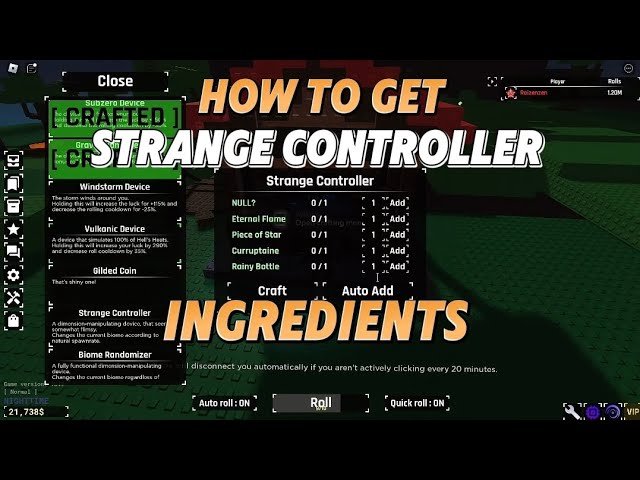 how to get strange controller requirements in Sol's RNG