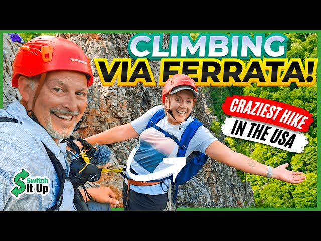 Nelson Rocks in West Virginia attempting the Via Ferrata