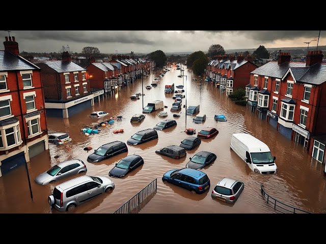 Severe Flooding Hits Stockport, Manchester, UK ! Roads and Cars Submerged