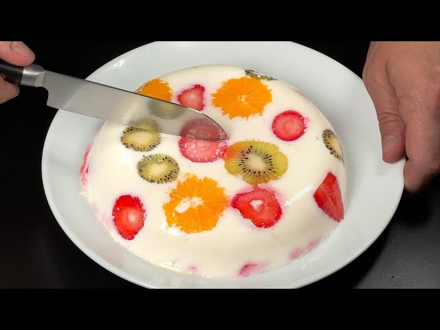 Just milk and fruit! No baking! No sugar! No eggs! Quick and easy dessert!