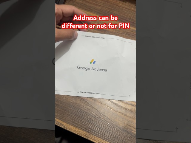 Address can be different from your ID for  Google Adsense Pin receive #google #googleadsense #shorts