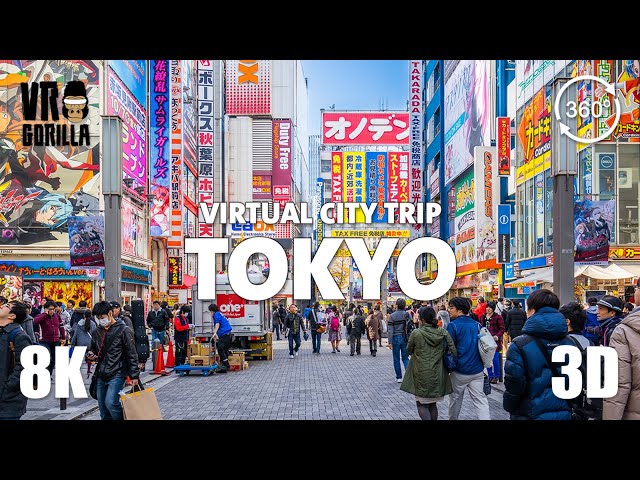 Tokyo, Japan Guided Tour in 360 VR (short) - Virtual City Trip -  8K 360 3D