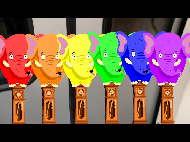 Hickory Dickory Dock Rainbow Elephant Crash! 🕰️🐘 | Super Simple Songs | For Baby 0-2 Years 👶🏻