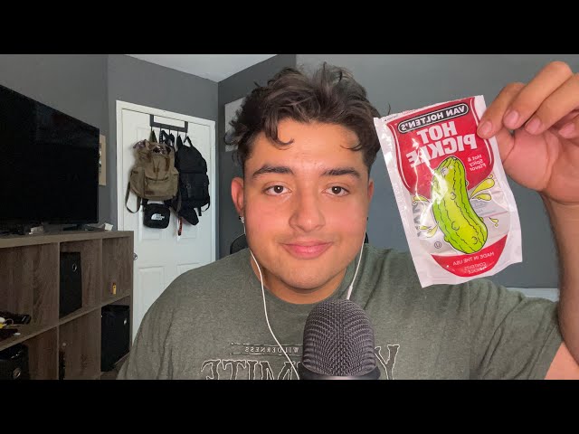 ASMR eating a HOT pickle 🥵