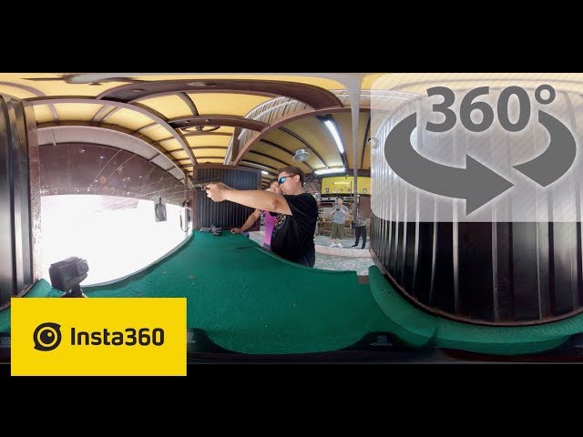 5K 360 movie Gun Training at the Shooting Range 2/2 Thailand Pattaya insta360 one X