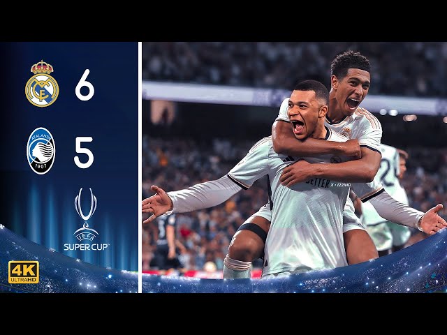 Real Madrid vs Atalanta | Goals & Highlights  | UEFA Super Cup 2024 - Mbappe Super Hattrick !! | 4K