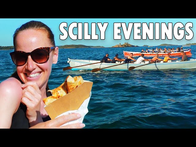 Evenings on the Isles of Scilly - Gig Race, Porthmellon Beach sunset + Food