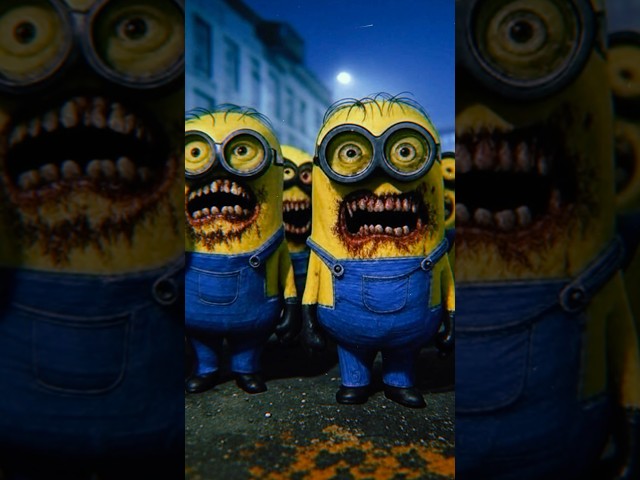 Despicable Me Minions and Gru but if it was a horror movie #scary