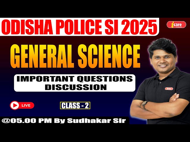 Odisha Police SI Exam Prep | Imp Q/A Discussion | Live Class by Sudhakar Sir #odishapolicesiexam