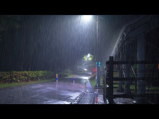 strong heavy rain for deep sleep on a rainy night, rain sound lullaby ASMR to fall asleep quickly