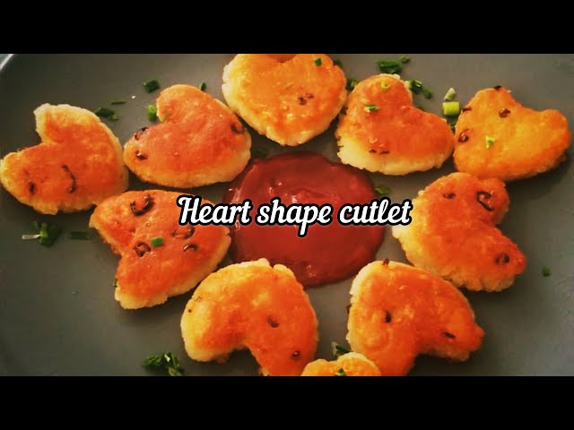 Heart shaped potato cutlet | aloo cutlet | katles recipe in gujarati | make heart shape cutlet