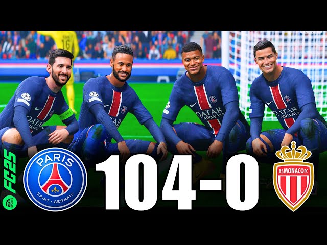 FC 25 | RONALDO, MESSI, MBAPPE, NEYMAR, HAALAND & ALL STARS | PSG 104-0 AS MONACO | UCL FINAL | 4K