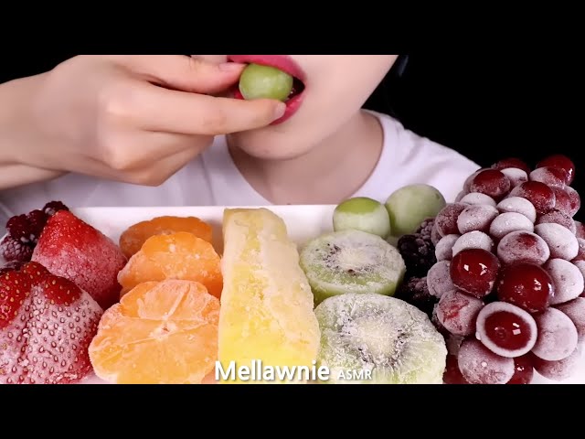 Icy Fruit Mukbang 🍇🍓🍍 | ASMR Frozen Fruit Eating Sounds!