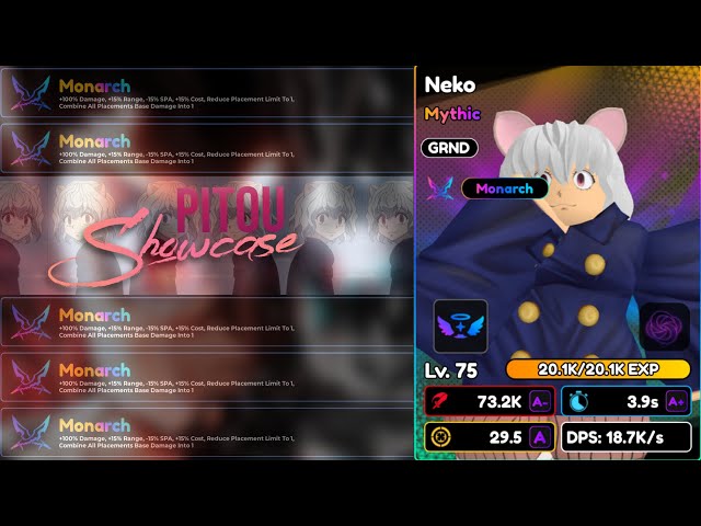 I Got *0.1% MONARCH TRAIT ON PITOU* In The New HxH Update In Anime Royale!! | Pitou Showcase