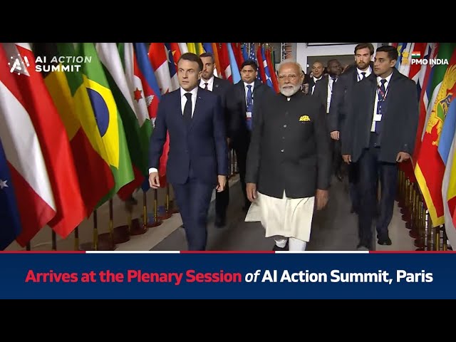 PM Narendra Modi arrives at the Plenary Session of AI Action Summit, Paris