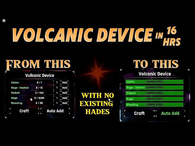 crafted volcanic device for 16 hours in sols rng (without existing hades)