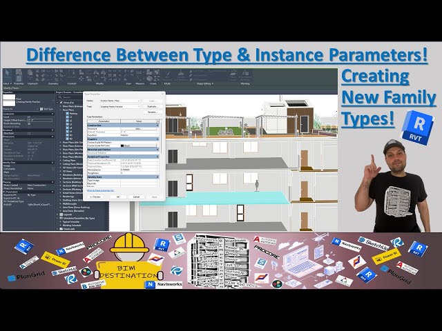 BIM-VDC | Revit Tutorial | Difference Between Type & Instance Parameters | Creating New Families