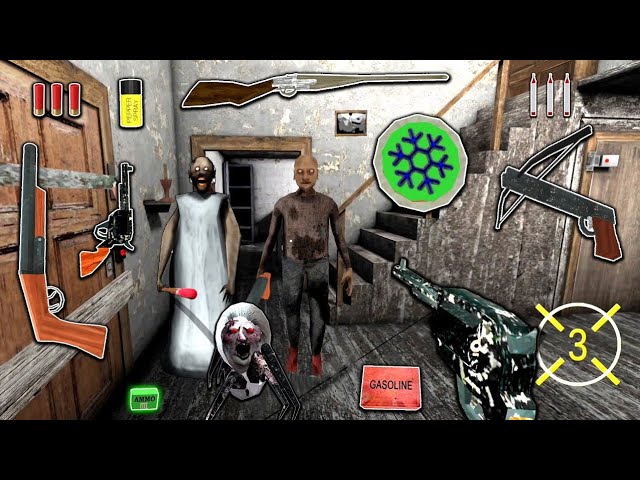 Using All Weapons killed granny grandpa and Spidermom | Game Mod Menu | Granny Legacy