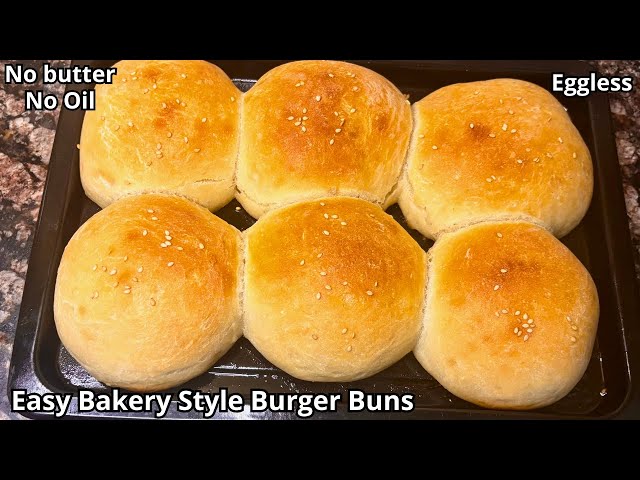 My Secret Recipe of BAKERY STYLE BURGER BUNS | HOMEMADE BUN RECIPE | Eggless Burger Buns Recipe