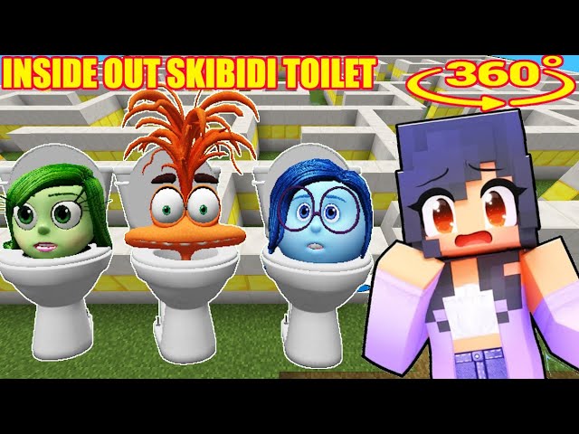 Can Aphmau Survive in Inside Out Skibidi Toilet Maze? - Minecraft 360°