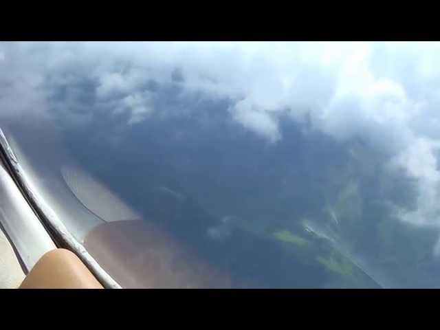 PA 28 flying above  above clouds in West Wales