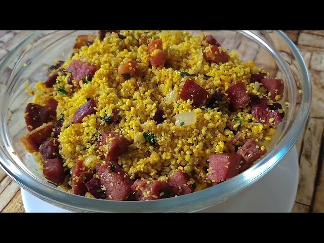 FAZENDO FARINHA D'ÁGUA COM BACON E CALABRESA