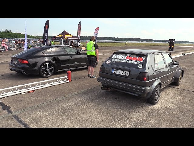 730HP VW Golf 2 1.8T vs Audi RS7 Sportback