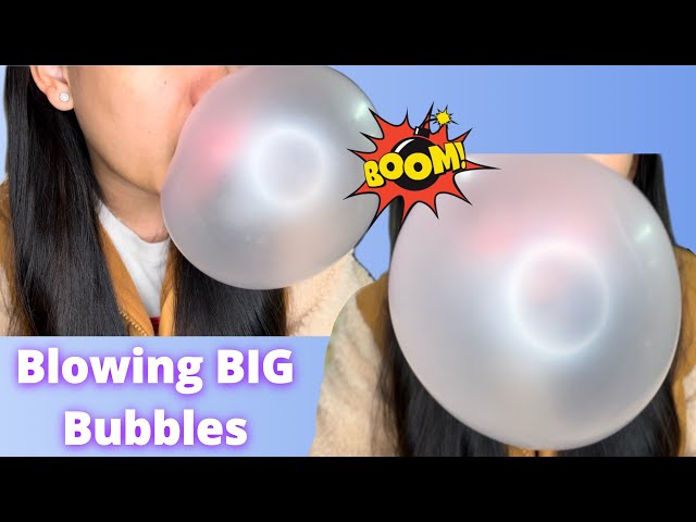 Blowing Bubbles & Popping by Sucking it IN | Bubble Gum ASMR | Blowing Big Bubbles.