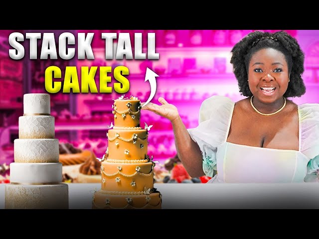 How to Stack and Stabilize a Tall Cake Like a Pro | Double Barrel Cake Tips.