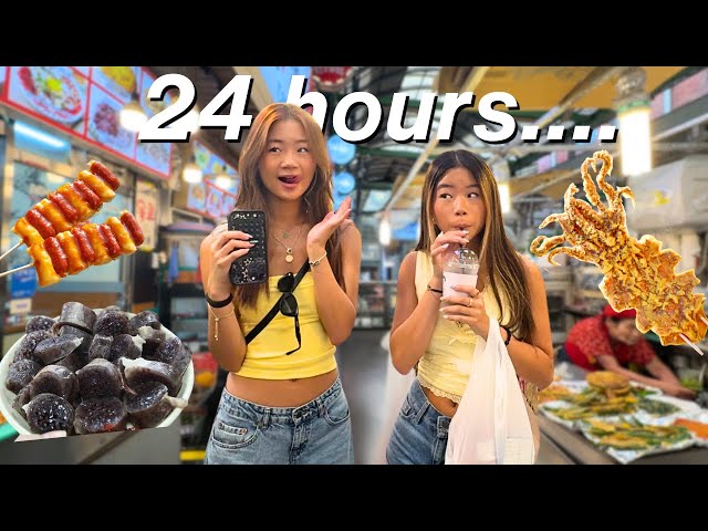 Eating ONLY Korean street foods for 24 hours!