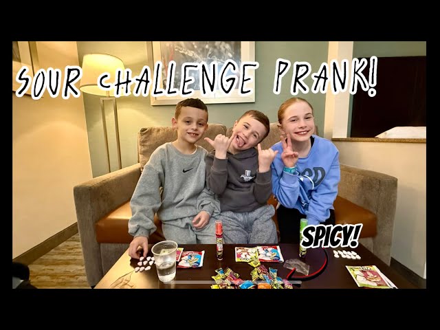 KIDS SOUR CHALLENGE PRANK @ THE HOTEL ROOM! WILD PRANK & CRAZY REACTIONS!