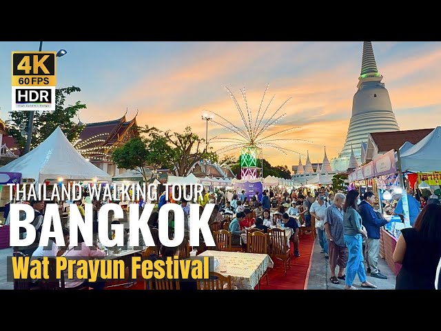 [BANGKOK] Wat Prayurawongsawas Festival "Amazing Street Foods & Shopping Event"| Thailand [4K HDR]