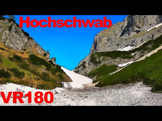 Walk in the snow to the Hochschwab summit VR 180 8K