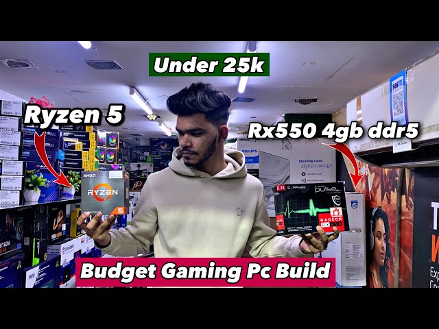 Gaming pc Build Under 25k Ryzen 5 And Rx550 4gb ddr5 graphics card 🔥