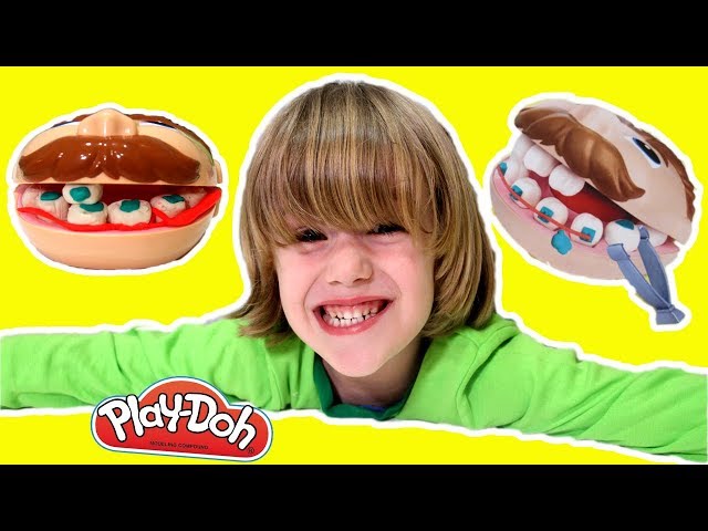 PLAY DOH Dentist DR Drill and fill - PLAYDOUGH dentist doctor drill charlie eating | GERTIT