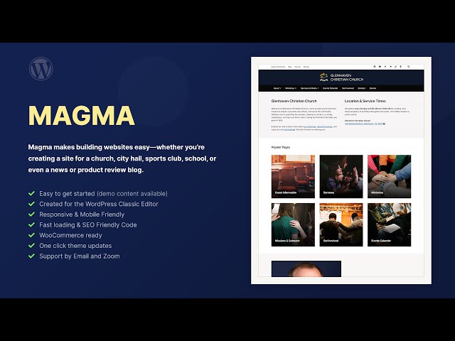 Why Magma is the Best WordPress Theme for Churches, City Halls, and Sports Clubs